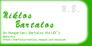 miklos bartalos business card